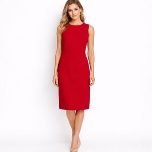 Lauren Ralph Lauren Red Sheath Dress Sleeveless Knee Length Size 10
